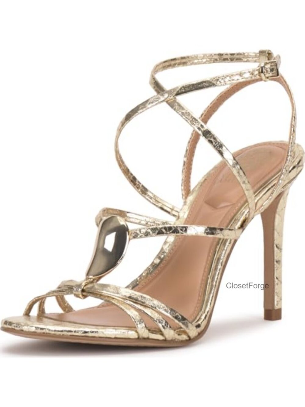 Vince Camuto Arlein Strappy High Heel Sandals Faux Leather